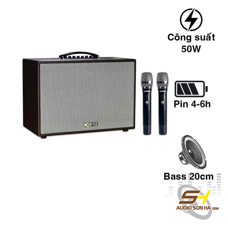 Loa kéo Acnos CS200PU/BLUETOOTH 5.0/ BASS 20 CM/ 150W/ PIN 4 GIỜ