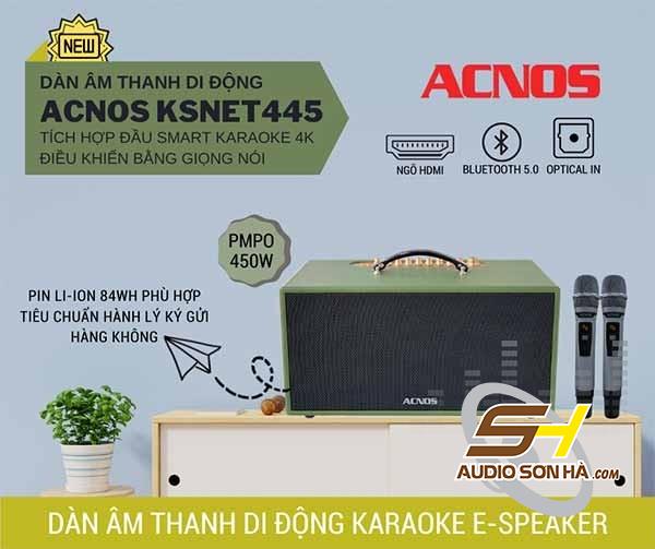 LOA ACNOS KS NET 445/BLUETOOTH 5.0/150W/ BASS 2X20CM/ PIN 4 GIỜ