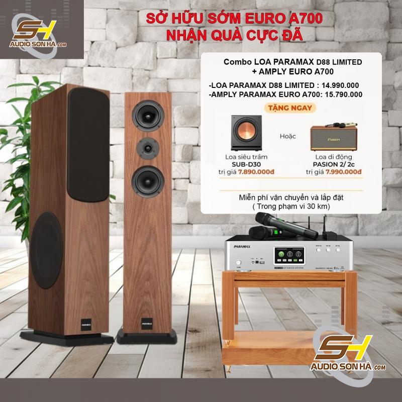 COMBO LOA PARAMAX D88 LIMITED + AMPLY EURO A700