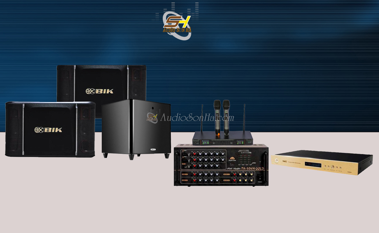 Dàn Karaoke Gia Đình (Set 18) Loa BIK 968 - Amply Jarguar 506N Gold / TẶNG