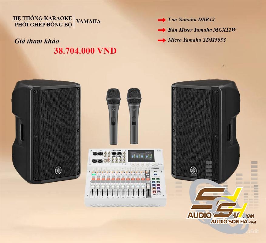 YAMAHA BỘ KARAOKE - LOA DBR 12- MIXER  MGX12- MICRO YDN 505S