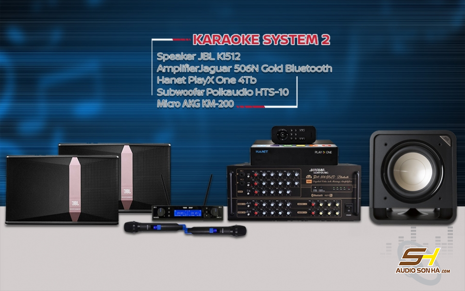 Bộ Karaoke JBL KI512 + Jaguar 506N Gold Bluetooth