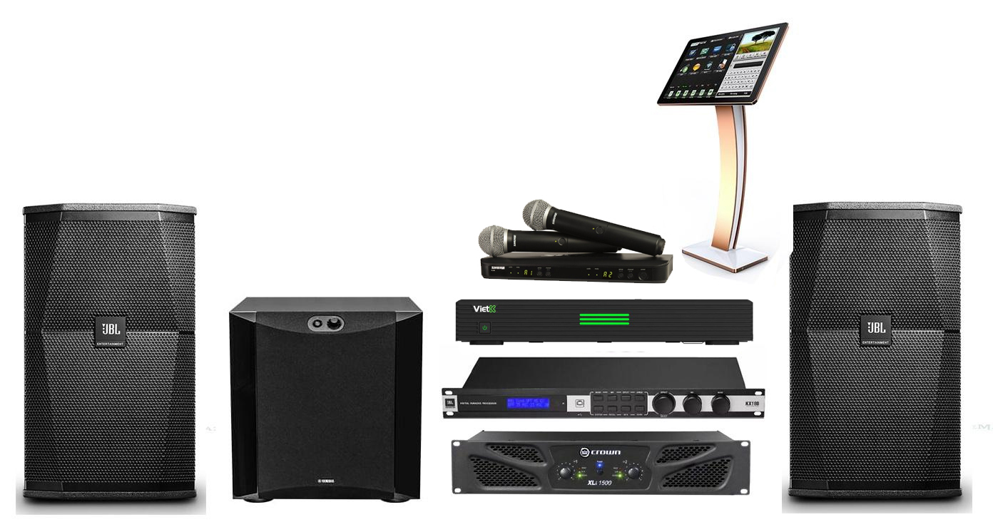 Bộ karaoke JBL XS10Loa+Power Ampli Crown XTi 4002+Vang số Boston Acoustics BA X8