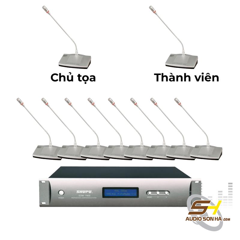 Shupu -Bộ Micro hội thảo có dây 12 Cây , 1 micro chủ tọa + 11 thành viên 