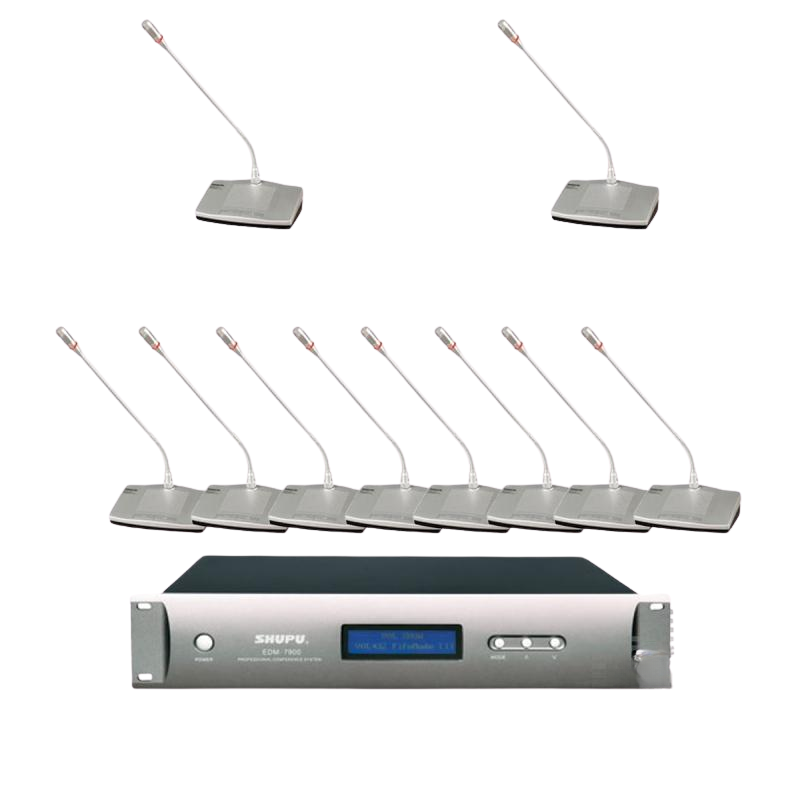Shupu - Bộ Micro hội thảo có dây 12 Cây, 1 micro chủ tọa + 11 thành viên 