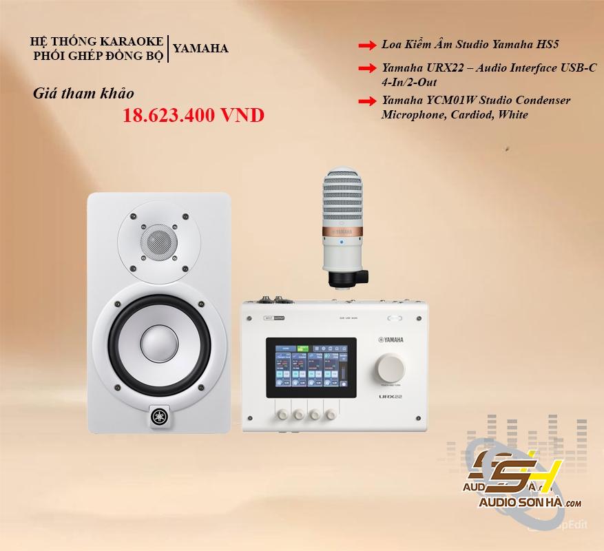  YAMAHA , BỘ Karaoke - LOA HS5- MIXER URX22- MICRO YCM01W