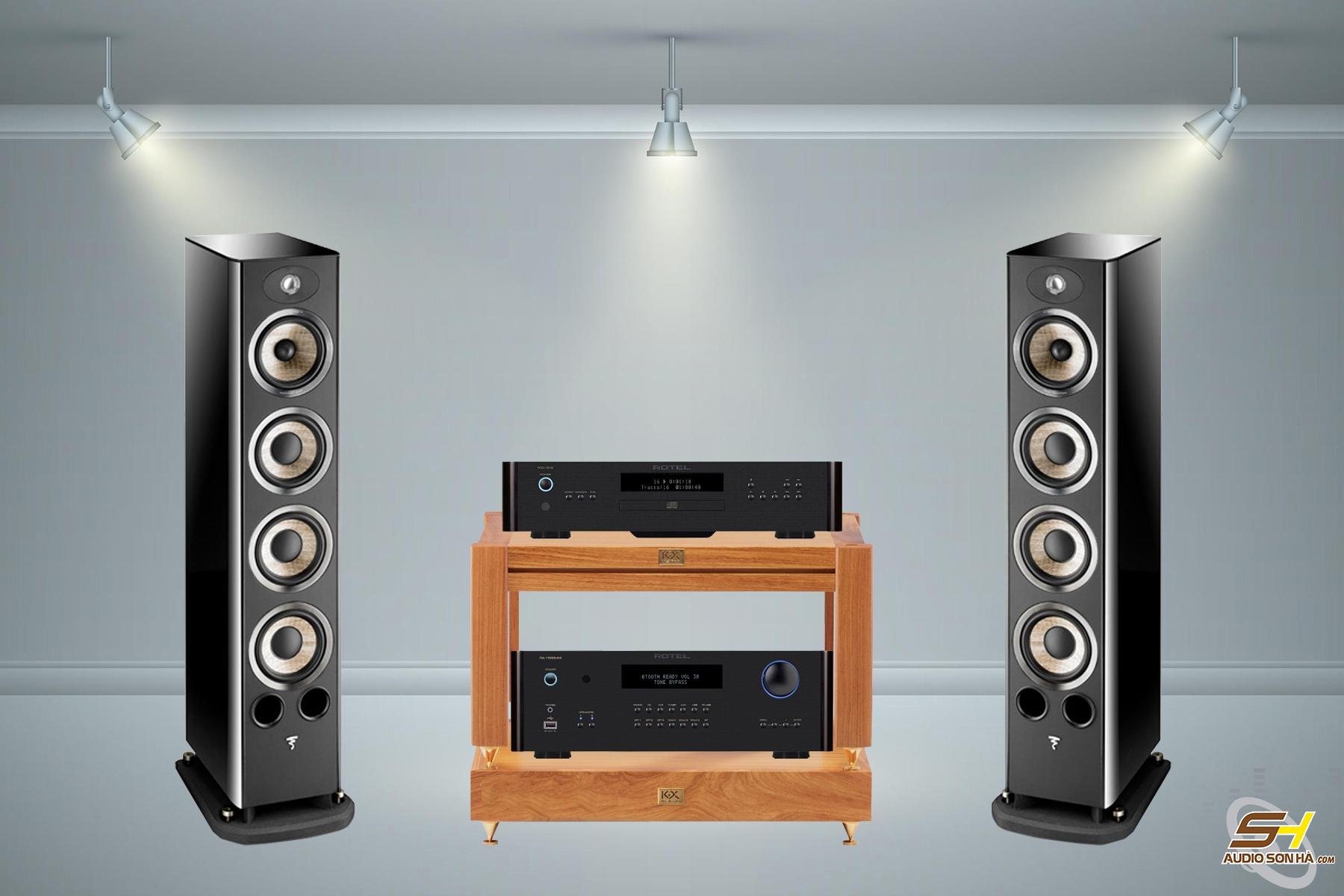 Hệ thống nghe nhạc Loa Focal Aria 936 Đen - Rotel/ TẶNG 