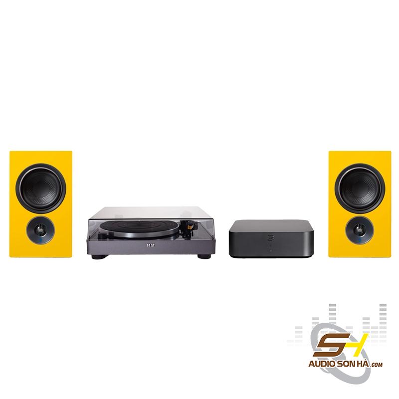 Hệ thống nghe nhạc loa PSB Alpha iQ, Elac Miracord 50 Turntable, BLUE SOUND Hub 