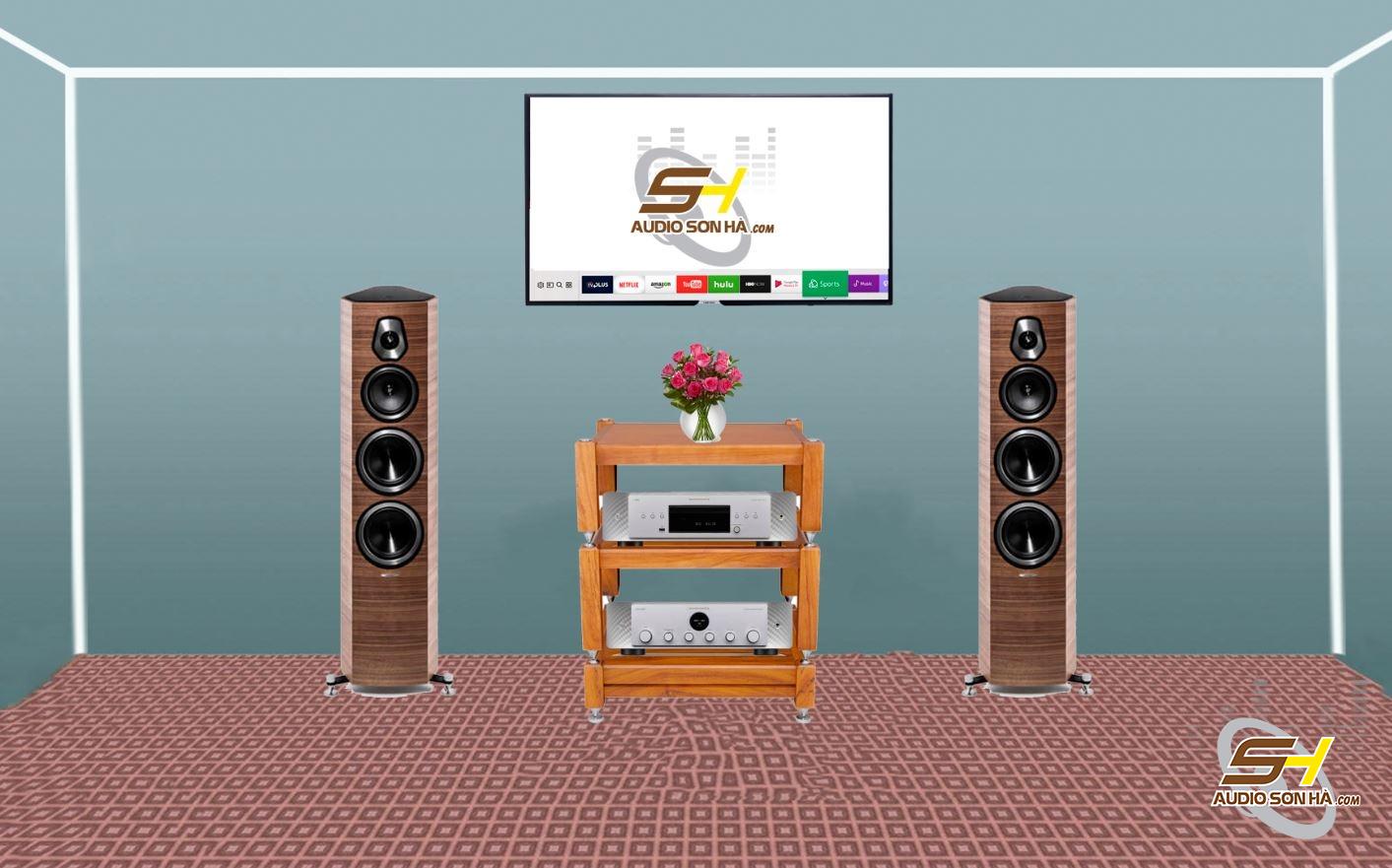 Hệ thống nghe nhạc Loa Sonus Faber Sonetto V & Marantz +TẶNG SUB
