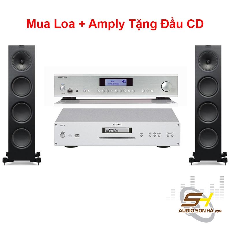 Loa KEF Q950 + Ampli Rotel A14 MK2 Tặng Đầu CD Rotel RCD-12/ tặng