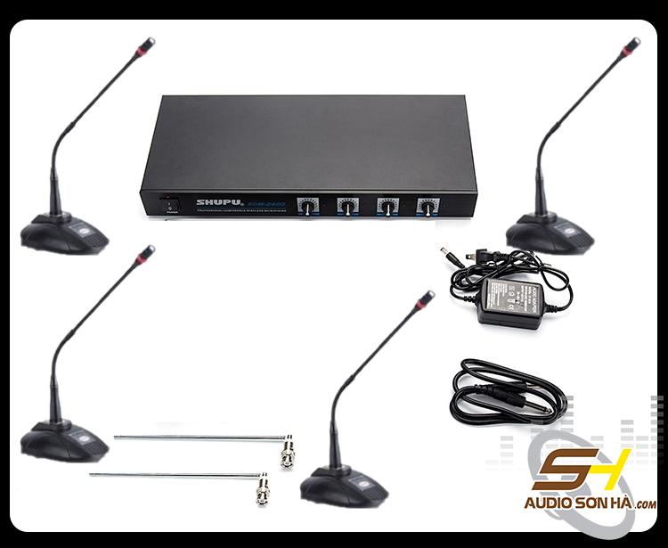 Micro hội thảo Shupu EDM-2400, Gồm 4 micro cổ ngỗng không dây