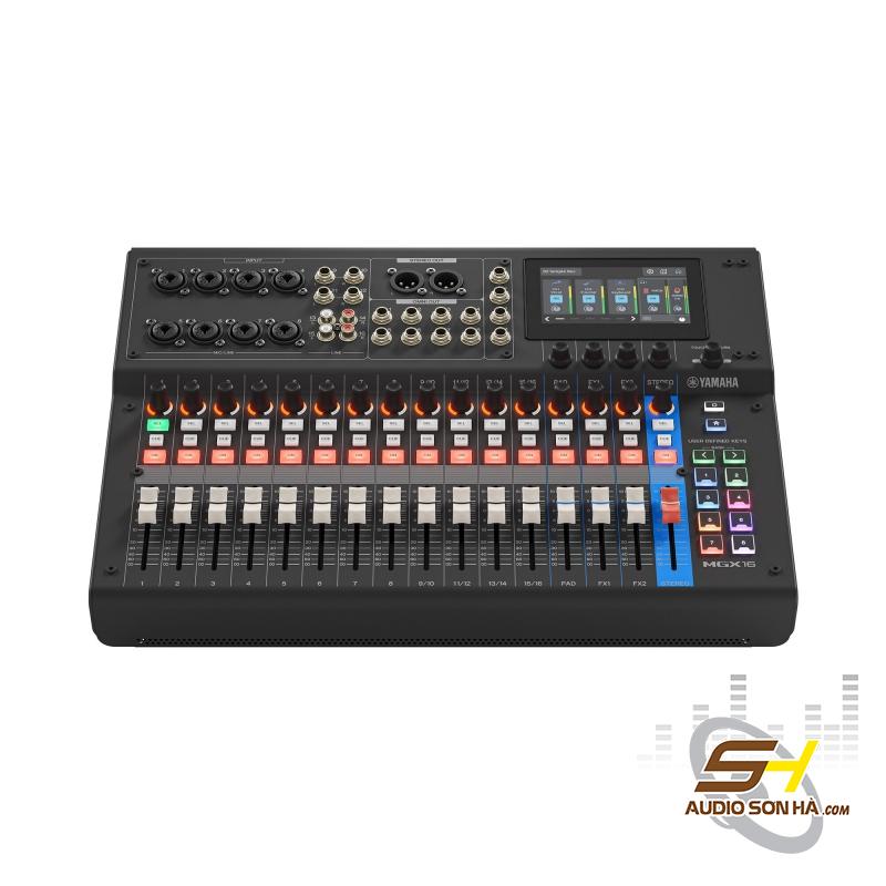 Mixer Yamaha MGX16 , MGX16 sở hữu 16 kênh trộn đầu vào, gồm 8 kênh mono và 4 kênh stereo, 